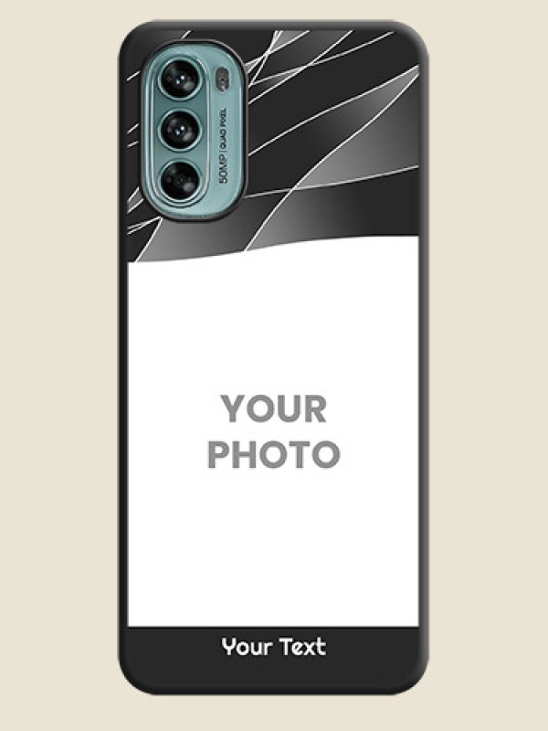 Custom Mixed Wave Lines on Photo on Space Black Soft Matte Mobile Cover - Moto G62 - alternate view