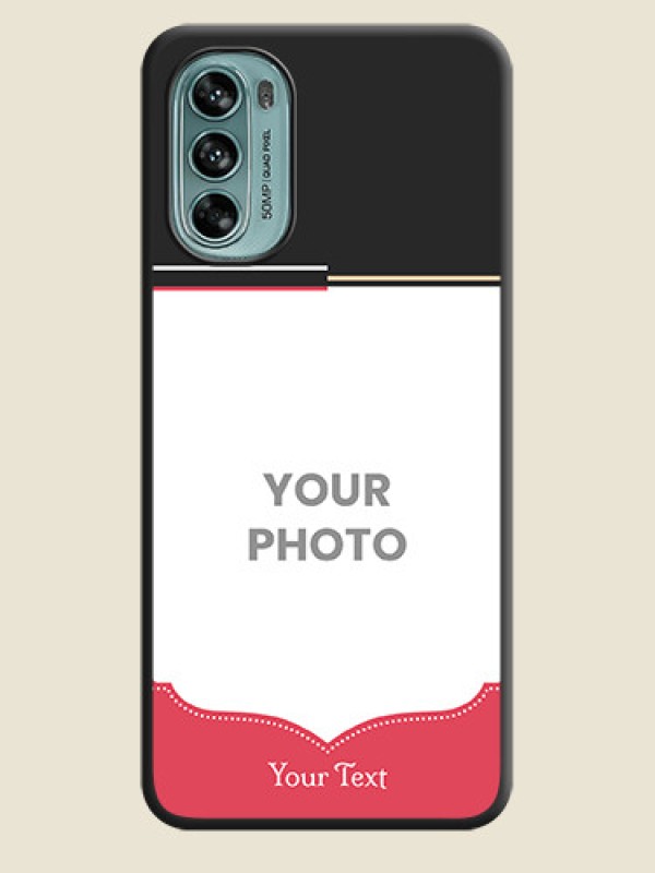 Custom Classic Plain Design with Name on Photo on Space Black Soft Matte Phone Cover - Moto G62 - alternate view