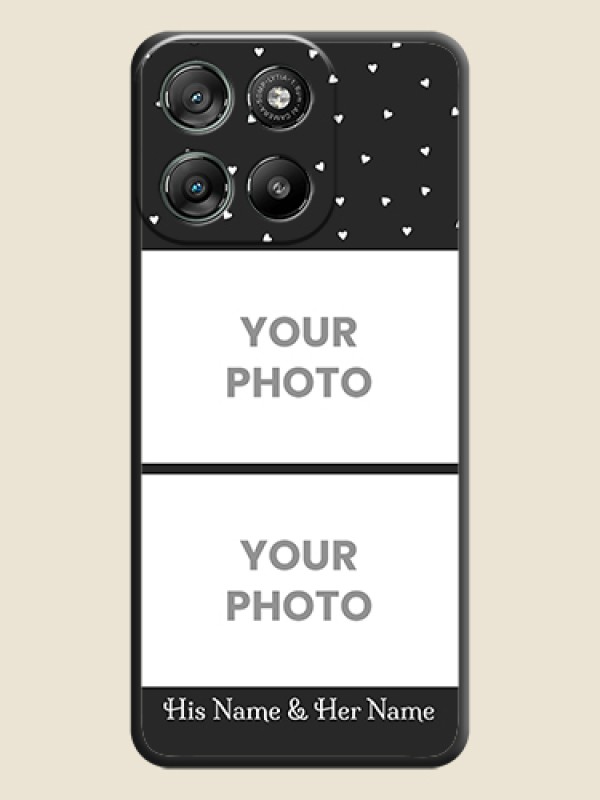 Custom Miniature Love Symbols with Name On Space Black Custom Soft Matte Mobile Back Cover - Motorola Moto G67 Power - alternate view