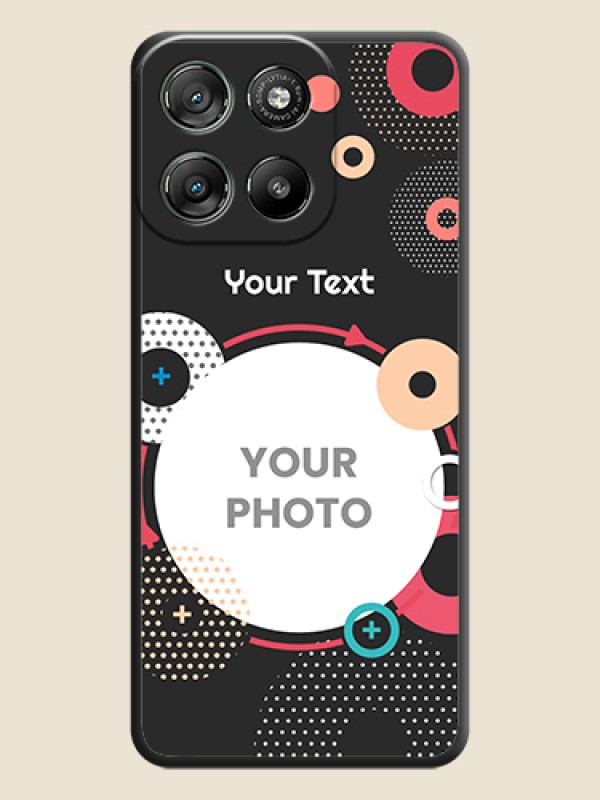Custom Multicoloured Round Image On Space Black Custom Soft Matte Mobile Back Cover - Motorola Moto G67 Power - alternate view