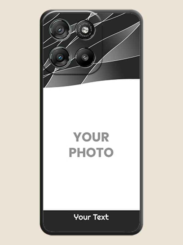 Custom Mixed Wave Lines on Photo On Space Black Custom Soft Matte Mobile Back Cover - Motorola Moto G67 Power - alternate view