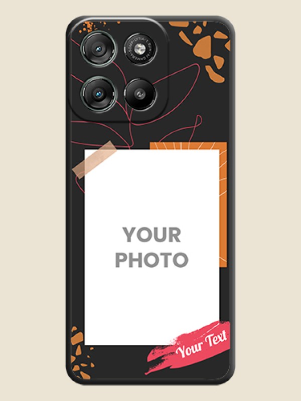 Custom Orange Photo Frame On Space Black Custom Soft Matte Mobile Back Cover - Motorola Moto G67 Power - alternate view