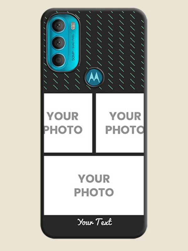 Custom Cross Dotted Pattern with 2 Image Holder  on Personalised Space Black Soft Matte Cases - Moto G71 5G - alternate view