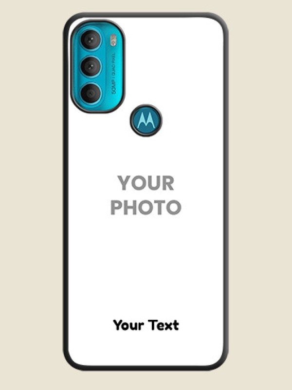 Custom Full Single Pic Upload With Text On Space Black Personalized Soft Matte Phone Covers -Motorola Moto G71 5G - alternate view