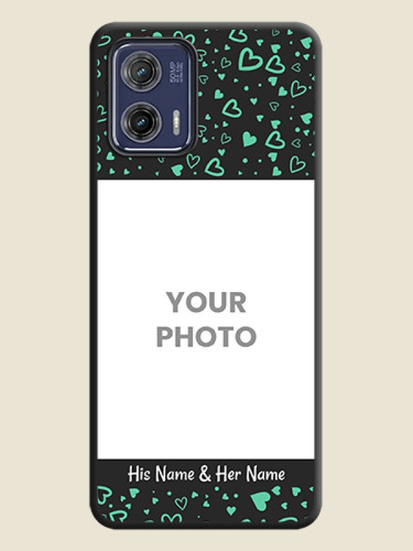 Custom Sea Green Indefinite Love Pattern on Photo on Space Black Soft Matte Mobile Cover - Moto G73 5G - alternate view