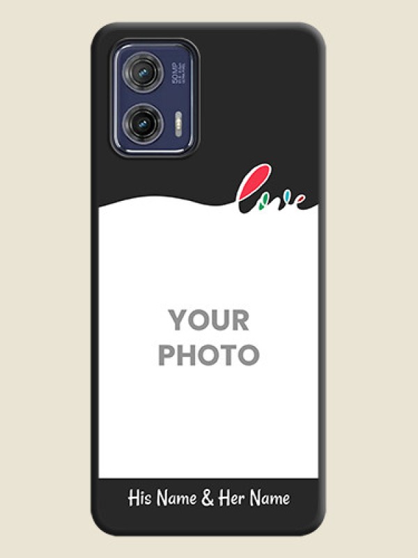 Custom Fall in Love Pattern with Picture on Photo on Space Black Soft Matte Mobile Case - Moto G73 5G - alternate view