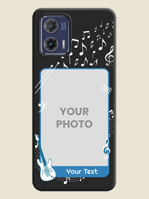 Custom Musical Theme Design with Text on Photo on Space Black Soft Matte Mobile Case - Moto G73 5G - alternate view