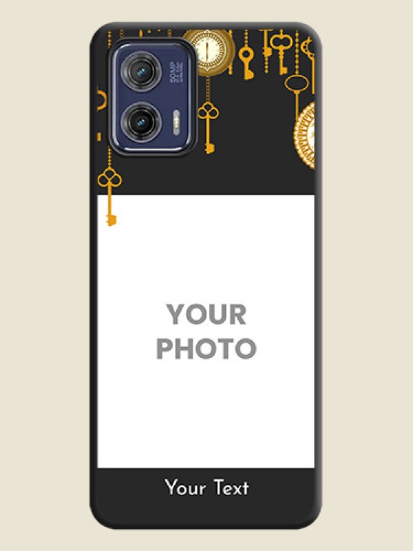 Custom Decorative Design with Text on Space Black Custom Soft Matte Back Cover - Moto G73 5G - alternate view