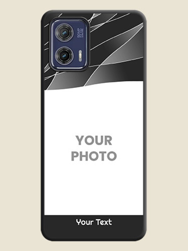 Custom Mixed Wave Lines on Photo on Space Black Soft Matte Mobile Cover - Moto G73 5G - alternate view