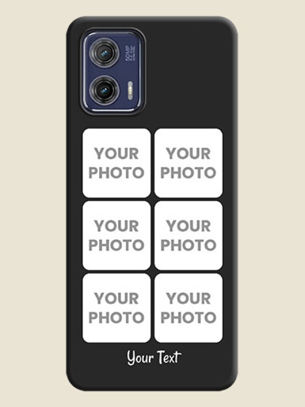 Custom Floral Art with 6 Image Holder on Photo on Space Black Soft Matte Mobile Case - Moto G73 5G - alternate view