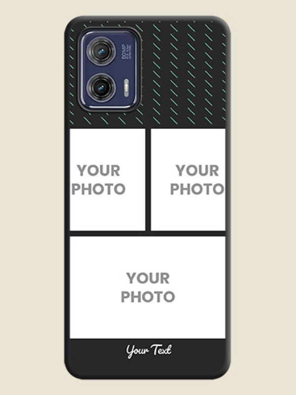 Custom Cross Dotted Pattern with 2 Image Holder  on Personalised Space Black Soft Matte Cases - Moto G73 5G - alternate view