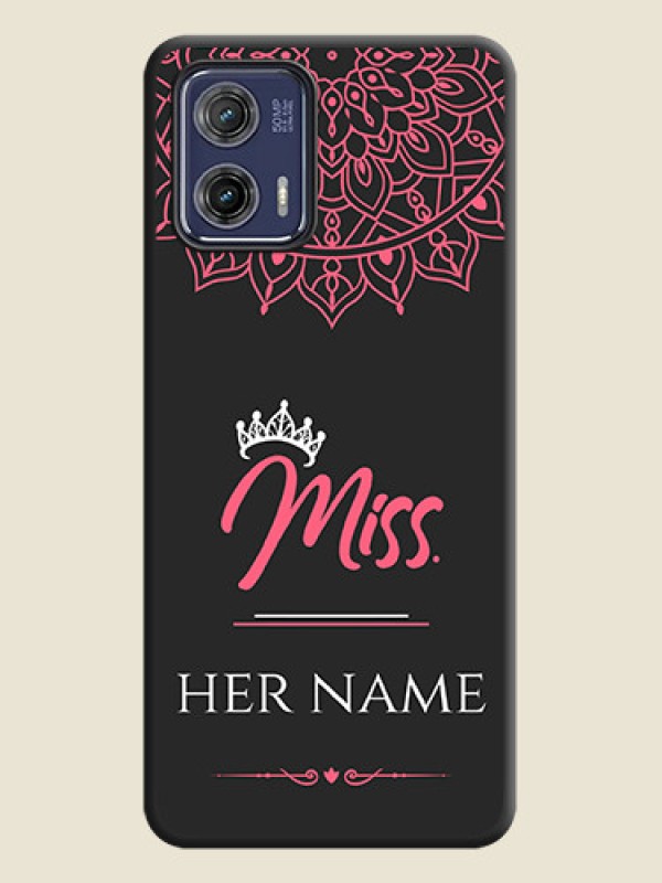 Custom Mrs Name with Floral Design on Space Black Personalized Soft Matte Phone Covers - Moto G73 5G - alternate view