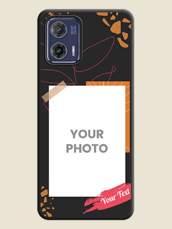 Custom Orange Photo Frame on Space Black Custom Soft Matte Phone Back Cover - Moto G73 5G - alternate view