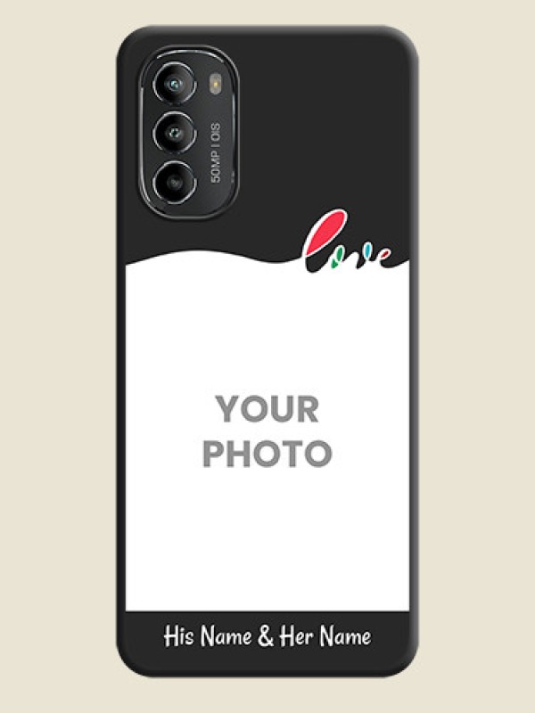 Custom Fall in Love Pattern with Picture on Photo on Space Black Soft Matte Mobile Case - Moto G82 - alternate view