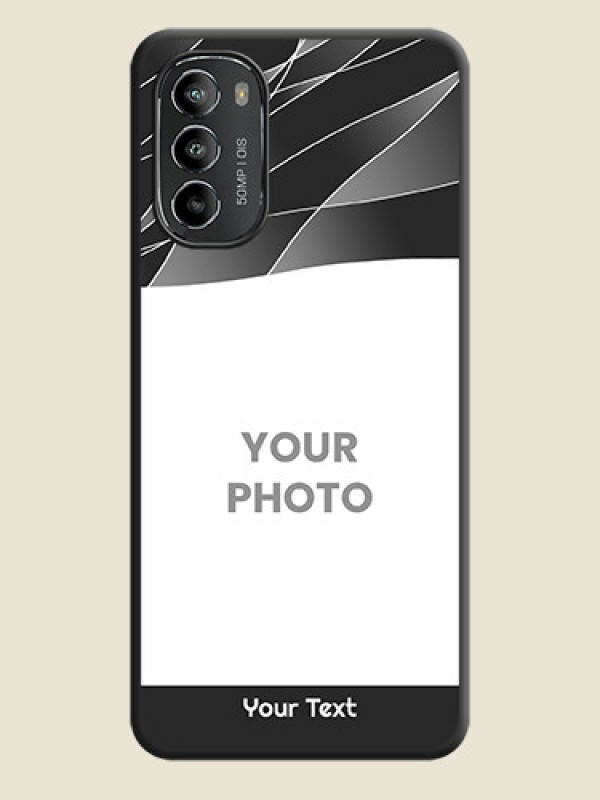 Custom Mixed Wave Lines on Photo on Space Black Soft Matte Mobile Cover - Moto G82 - alternate view
