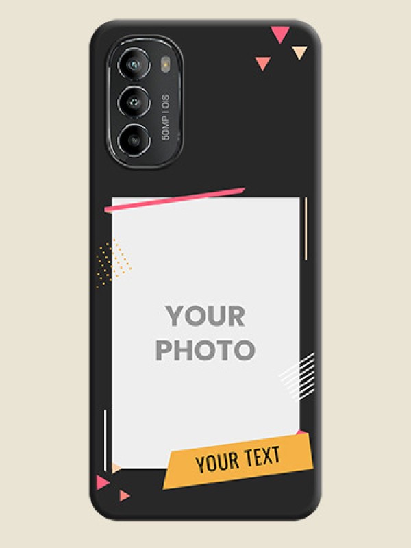 Custom Photo Frame with Triangle Small Dots on Photo on Space Black Soft Matte Back Cover - Moto G82 - alternate view