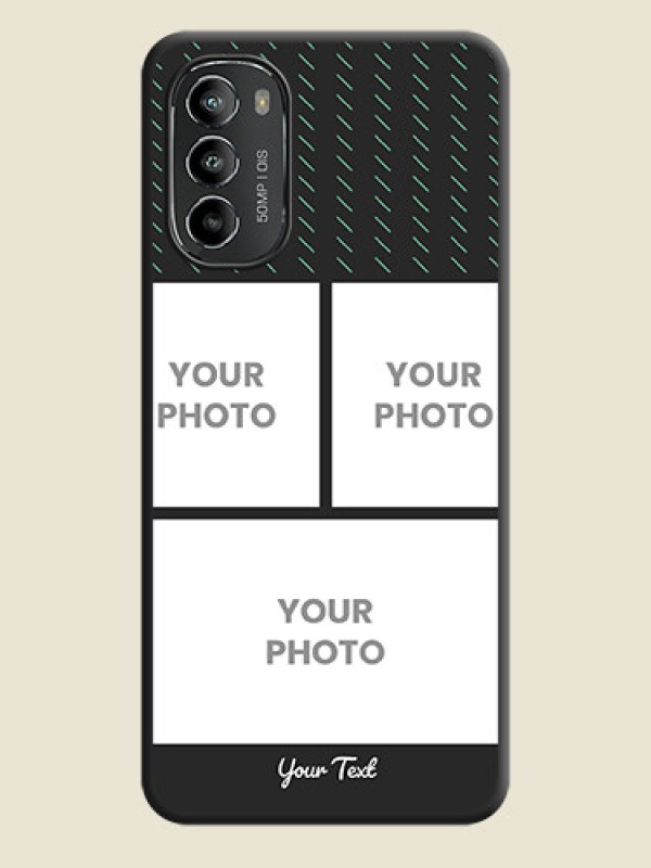 Custom Cross Dotted Pattern with 2 Image Holder  on Personalised Space Black Soft Matte Cases - Moto G82 - alternate view