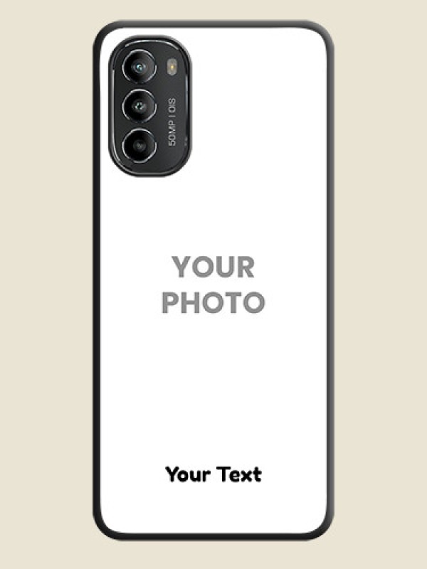 Custom Full Single Pic Upload With Text On Space Black Personalized Soft Matte Phone Covers -Motorola Moto G82 - alternate view