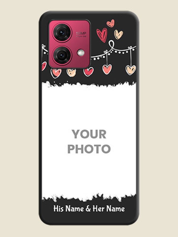 Custom Pink Love Hangings with Name on Space Black Custom Soft Matte Phone Cases - Motorola Moto G84 5G - alternate view