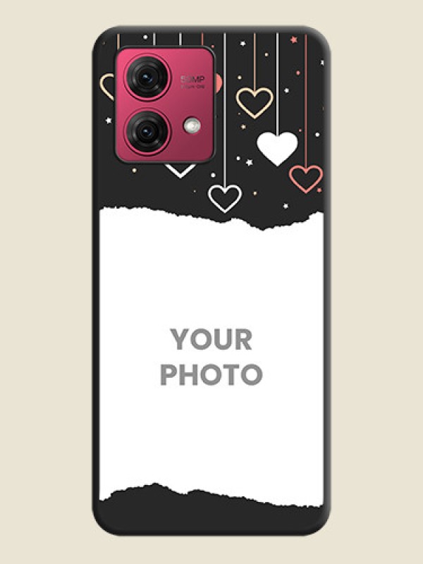 Custom Love Hangings with Splash Wave Picture on Space Black Custom Soft Matte Phone Back Cover - Motorola Moto G84 5G - alternate view