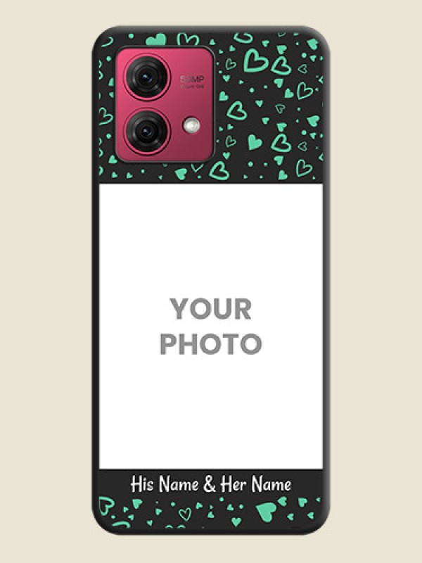 Custom Sea Green Indefinite Love Pattern - Photo on Space Black Soft Matte Mobile Cover - Motorola Moto G84 5G - alternate view