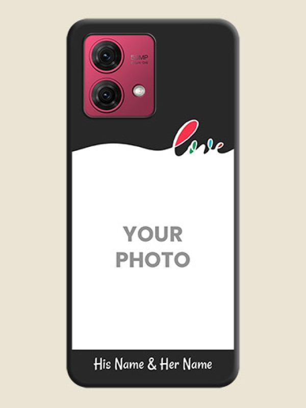 Custom Fall in Love Pattern with Picture - Photo on Space Black Soft Matte Mobile Case - Motorola Moto G84 5G - alternate view