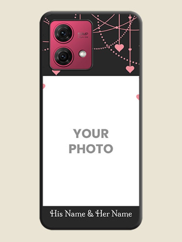 Custom Pink Love Hangings with Text on Space Black Custom Soft Matte Back Cover - Motorola Moto G84 5G - alternate view