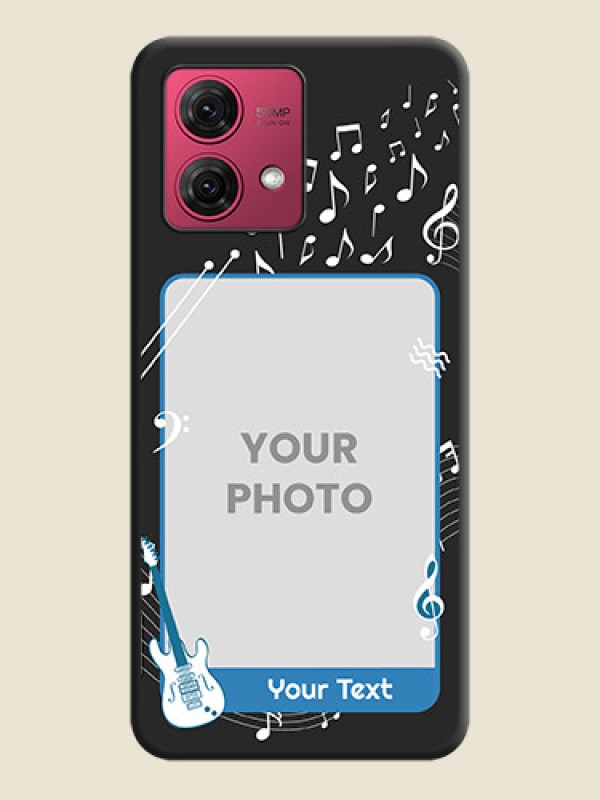 Custom Musical Theme Design with Text - Photo on Space Black Soft Matte Mobile Case - Motorola Moto G84 5G - alternate view