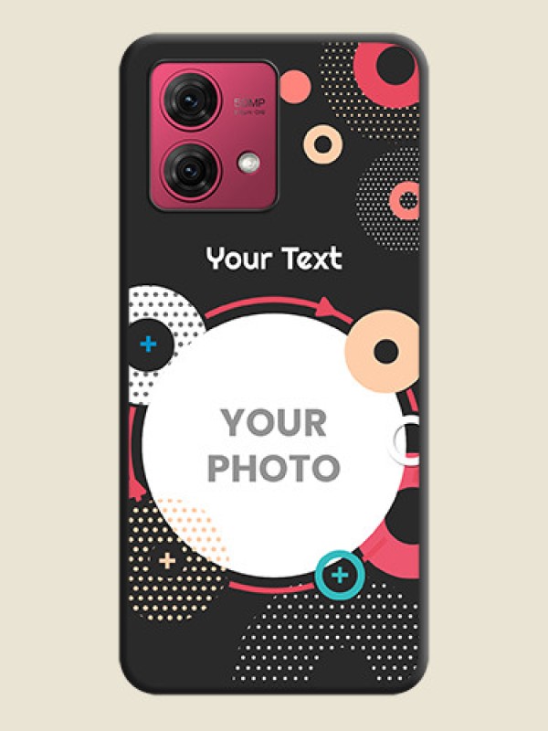 Custom Multicoloured Round Image on Personalised Space Black Soft Matte Cases - Motorola Moto G84 5G - alternate view