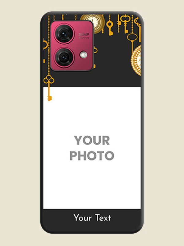 Custom Decorative Design with Text on Space Black Custom Soft Matte Back Cover - Motorola Moto G84 5G - alternate view