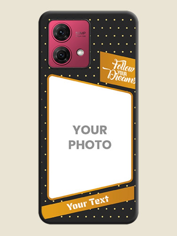 Custom Follow Your Dreams with White Dots on Space Black Custom Soft Matte Phone Cases - Motorola Moto G84 5G - alternate view
