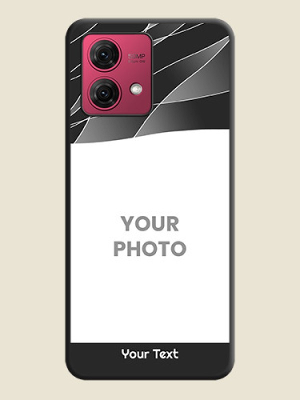 Custom Mixed Wave Lines - Photo on Space Black Soft Matte Mobile Cover - Motorola Moto G84 5G - alternate view
