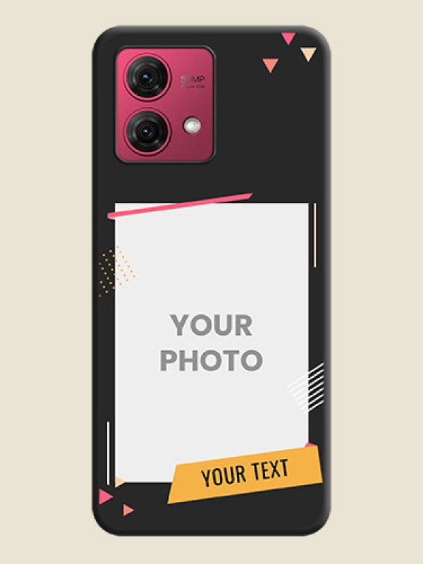 Custom Photo Frame with Triangle Small Dots - Photo on Space Black Soft Matte Back Cover - Motorola Moto G84 5G - alternate view