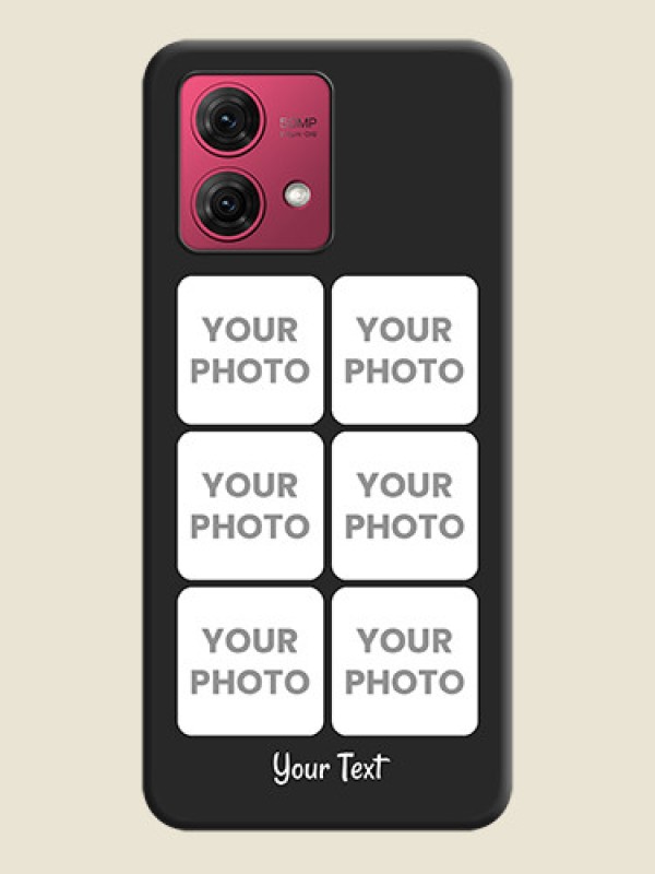 Custom Floral Art with 6 Image Holder - Photo on Space Black Soft Matte Mobile Case - Motorola Moto G84 5G - alternate view