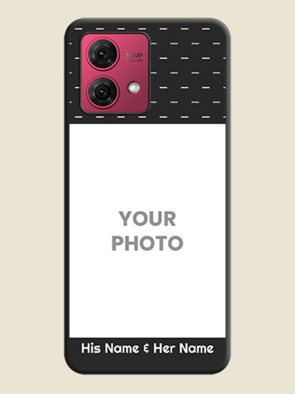 Custom Line Pattern Design with Text on Space Black Custom Soft Matte Phone Back Cover - Motorola Moto G84 5G - alternate view
