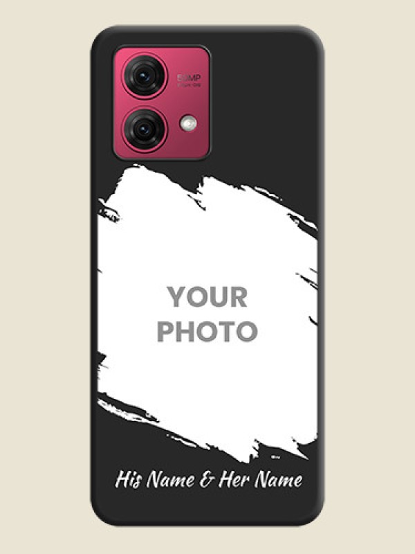 Custom Grunge Brush Strokes - Photo on Space Black Soft Matte Back Cover - Motorola Moto G84 5G - alternate view