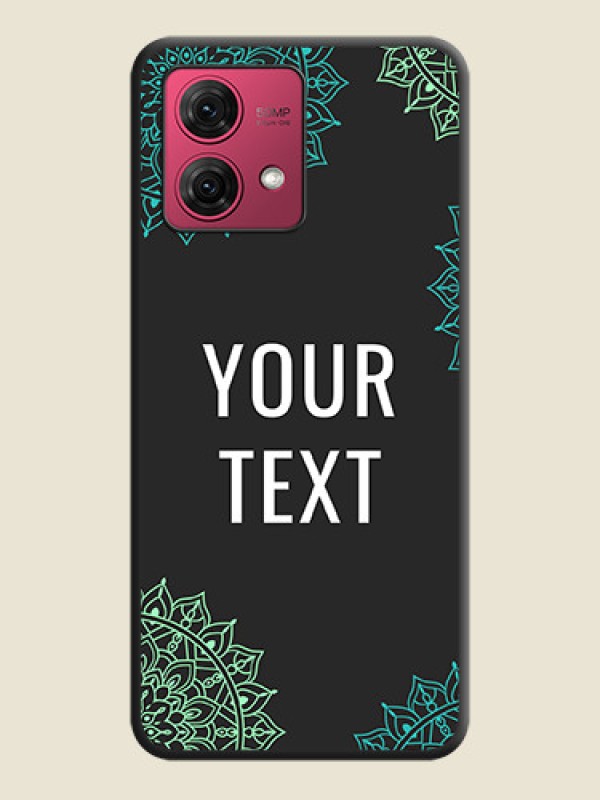 Custom Your Name with Floral Design on Space Black Custom Soft Matte Back Cover - Motorola Moto G84 5G - alternate view