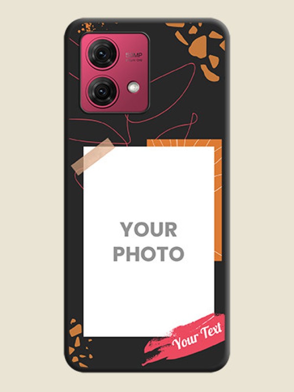 Custom Orange Photo Frame on Space Black Custom Soft Matte Phone Back Cover - Motorola Moto G84 5G - alternate view