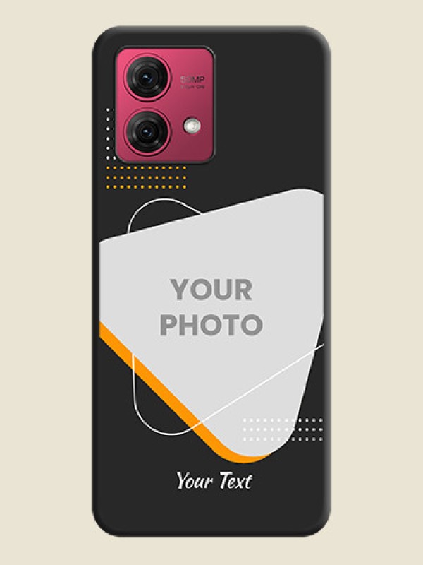 Custom Yellow Triangle - Photo on Space Black Soft Matte Phone Cover - Motorola Moto G84 5G - alternate view