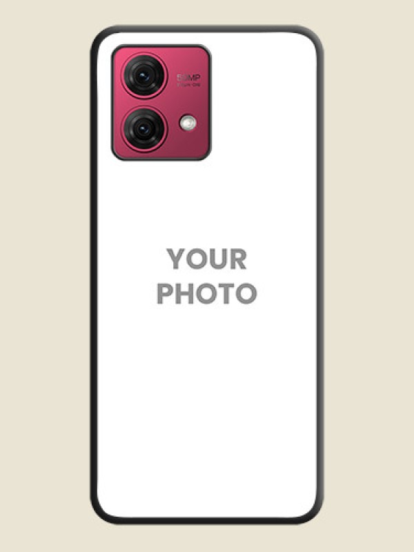 Custom Full Single Pic Upload On Space Black Personalized Soft Matte Phone Covers - Motorola Moto G84 5G - alternate view