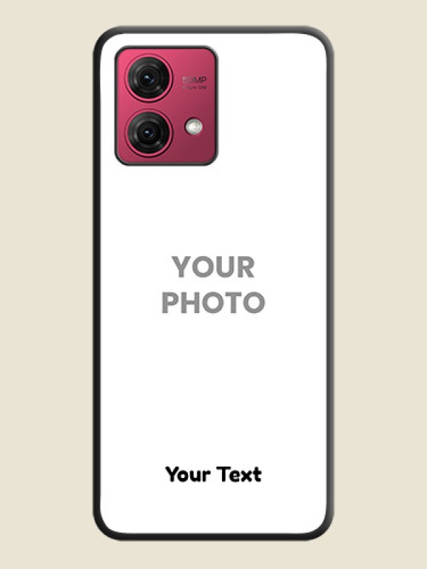 Custom Full Single Pic Upload With Text On Space Black Personalized Soft Matte Phone Covers - Motorola Moto G84 5G - alternate view