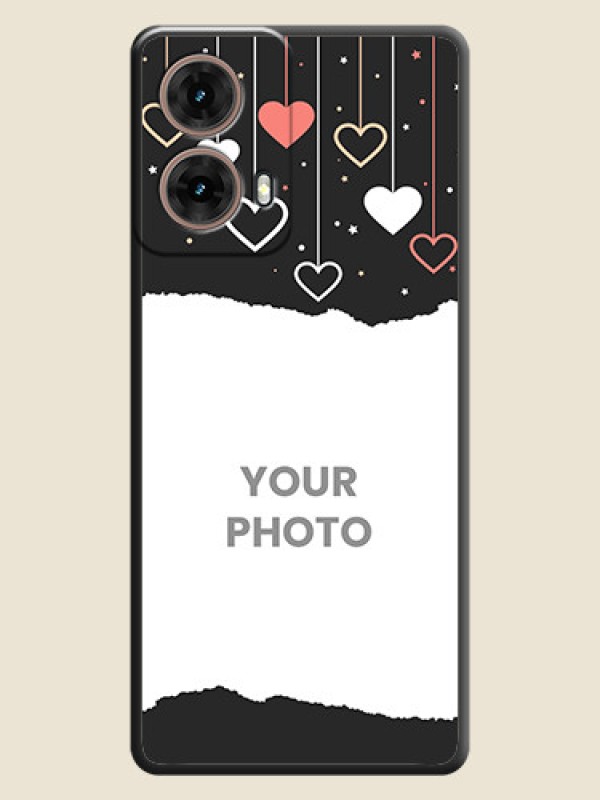 Custom Love Hangings with Splash Wave Picture On Space Black Custom Soft Matte Mobile Back Cover - Motorola Moto G85 5G - alternate view