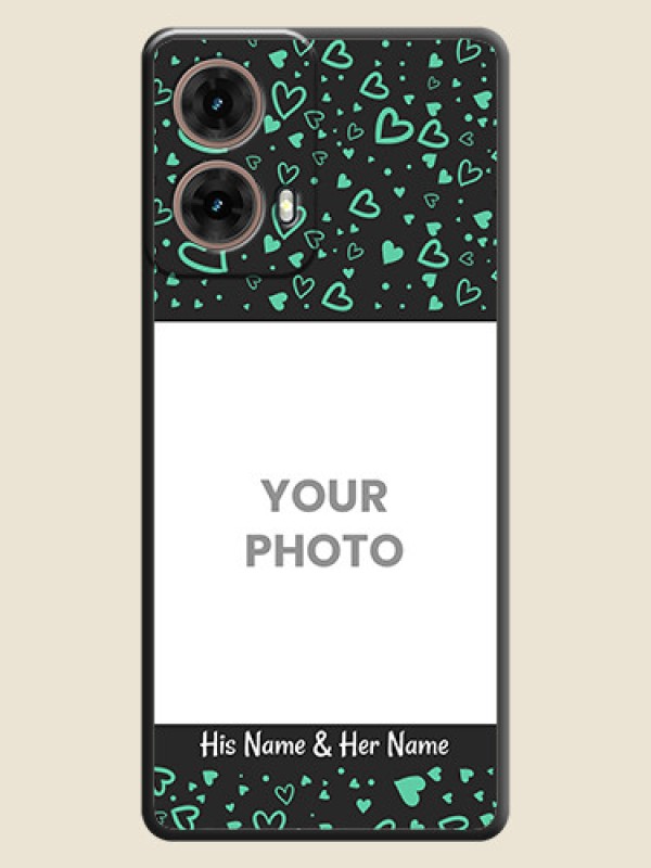 Custom Sea Green Indefinite Love Pattern on Photo On Space Black Custom Soft Matte Mobile Back Cover - Motorola Moto G85 5G - alternate view