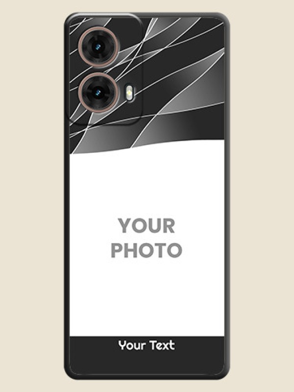 Custom Mixed Wave Lines on Photo On Space Black Custom Soft Matte Mobile Back Cover - Motorola Moto G85 5G - alternate view