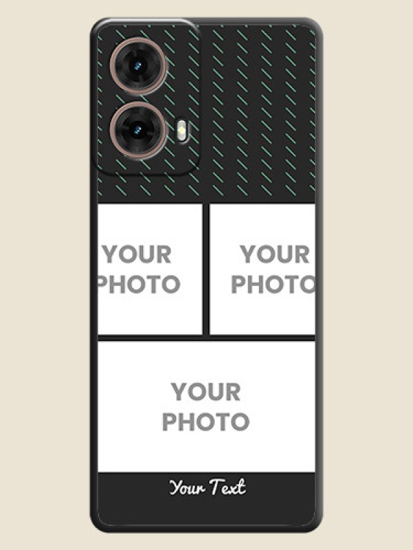 Custom Cross Dotted Pattern with 2 Image Holder On Space Black Custom Soft Matte Mobile Back Cover - Motorola Moto G85 5G - alternate view