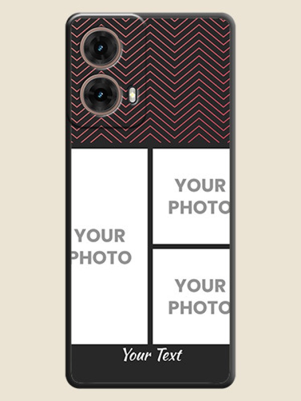 Custom Wave Pattern with 3 Image Holder On Space Black Custom Soft Matte Mobile Back Cover - Motorola Moto G85 5G - alternate view