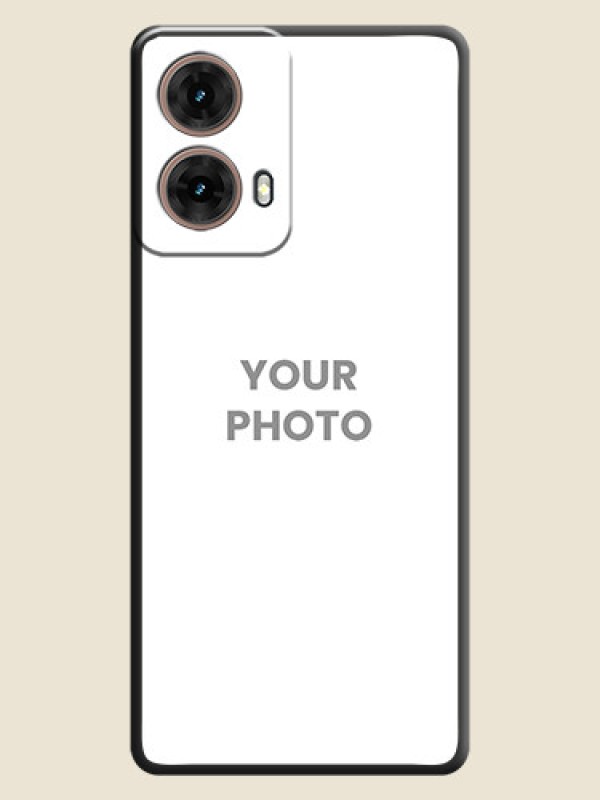 Custom Full Single Pic Upload On Space Black Custom Soft Matte Mobile Back Cover - Motorola Moto G85 5G - alternate view