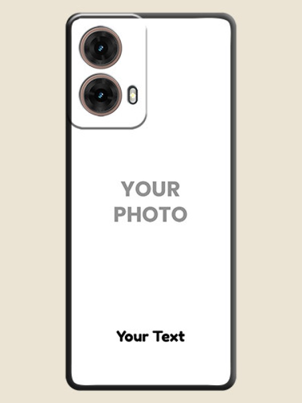 Custom Full Single Pic Upload With Text On Space Black Custom Soft Matte Mobile Back Cover - Motorola Moto G85 5G - alternate view