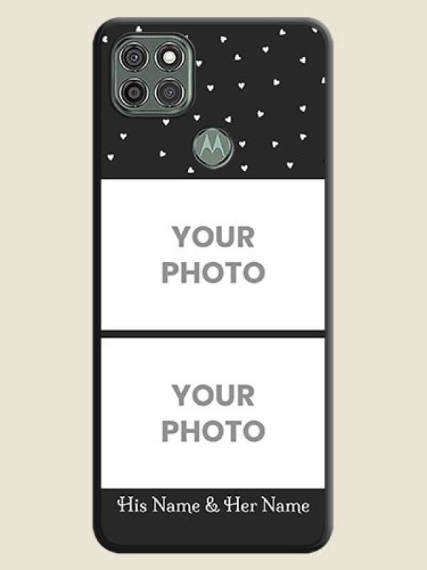 Custom Miniature Love Symbols with Name on Space Black Custom Soft Matte Back Cover - Moto G9 Power - alternate view