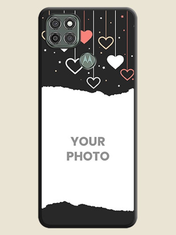 Custom Love Hangings with Splash Wave Picture on Space Black Custom Soft Matte Phone Back Cover - Moto G9 Power - alternate view